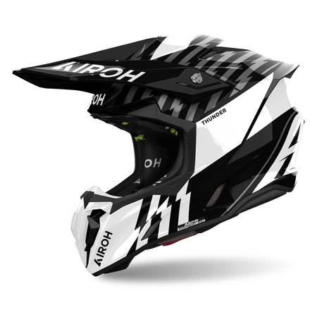 KASK MOTOCYKLOWY AIROH TWIST 3 THUNDER BLACK WHITE GLOSS XL