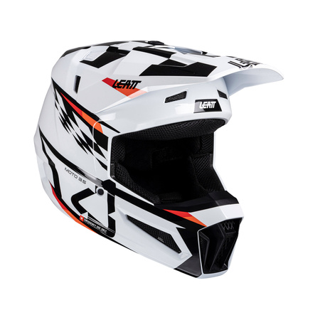 KASK MOTOCYKLOWY Z GOGLAMI JUNIOR LEATT KIT MOTO 3.5 WHITE L