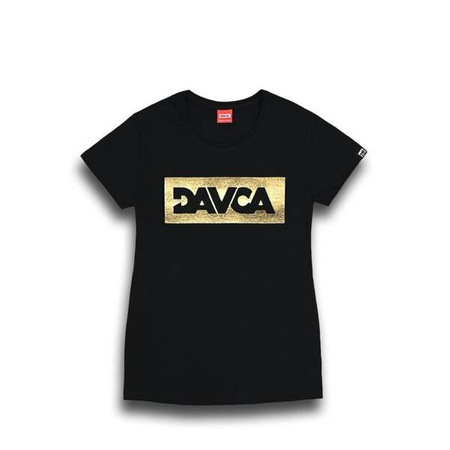 DAVCA T-shirt damski black gold logo