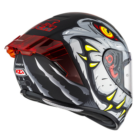 KASK MOTOCYKLOWY NZI TRENDY STREAM RAPTOR BLACK GREY RED S MATT L