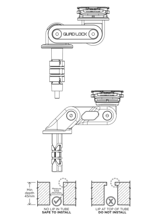 Podstawa montowana w sztycę główki ramy Quad Lock V2