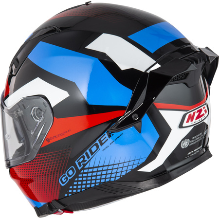 KASK MOTOCYKLOWY NZI GO RIDER STREAM DUO QUADRI BLACK RED BLUE S