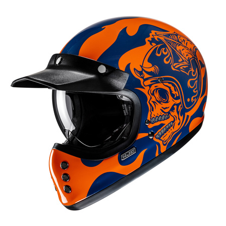KASK MOTOCYKLOWY HJC V60 FLAME BLACK ORANGE L