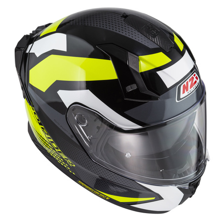 KASK MOTOCYKLOWY NZI GO RIDER STREAM DUO QUADRI BLACK GREY YELLOW S