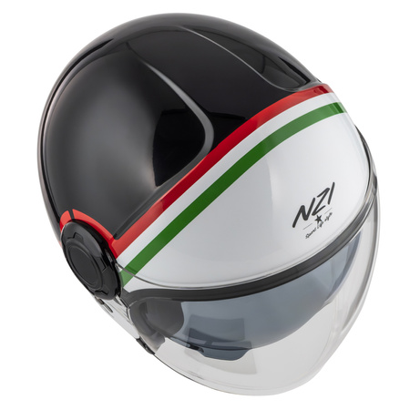 KASK MOTOCYKLOWY NZI RINGWAY 2 DUO SKYLINE BLACK WHITE ITALY S