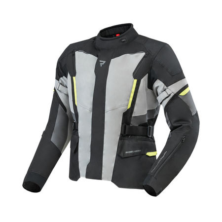 KURTKA MOTOCYKLOWA TEKSTYLNA REBELHORN SCOUT BLACK GREY FLUO YELLOW S