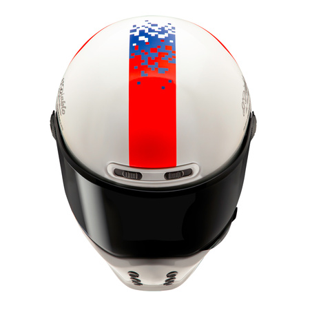 KASK MOTOCYKLOWY HJC V10 FQ20 RETRO WHITE RD BLUE L