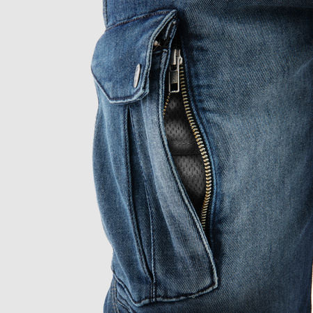 JEANSY MOTOCYKLOWE REBELHORN VANDAL WASHED BLUE MONOLAYER 32/32