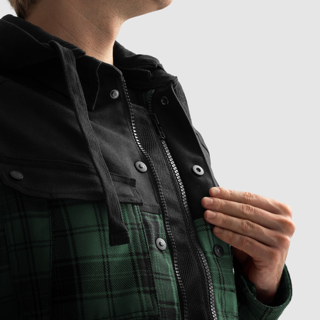 KOSZULA MOTOCYKLOWA REBELHORN SHIFTER BLACK GREEN XS