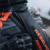 KURTKA MOTOCYKLOWA SKÓRZANA REBELHORN VANDAL BLACK FLUO RED 62