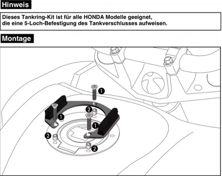 Honda CBR 500 R (2016-2018) Tank ring Lock it