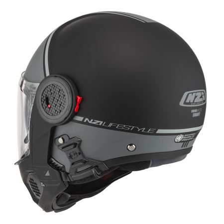 KASK MOTOCYKLOWY NZI MINIMOD DUO SMART BLACK ANTRACITE MATT S