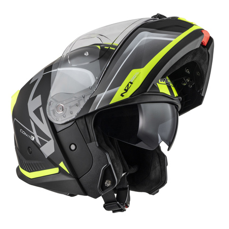KASK MOTOCYKLOWY NZI COMBI 3 DUO ORBE BLACK ANTRACITE YELLOW MATT S