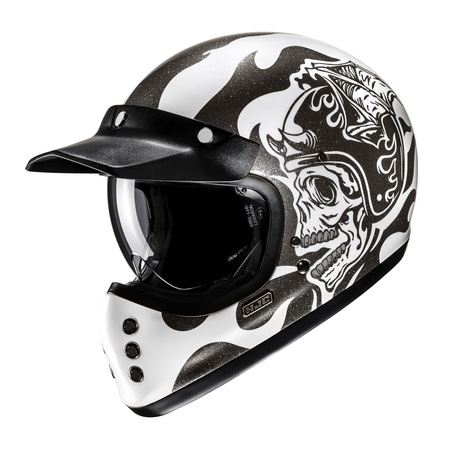 KASK MOTOCYKLOWY HJC V60 FLAME BLACK WHITE M