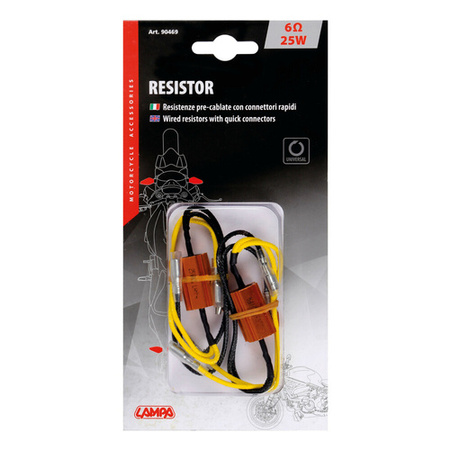 90469 Przewodowe oporniki z szybkozłączami, 2szt., 12V - 6 OHM - 25W