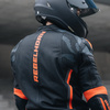 KURTKA MOTOCYKLOWA SKÓRZANA REBELHORN VANDAL BLACK FLUO RED 62