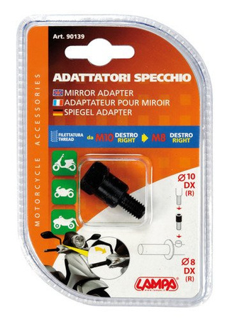 90139 Adapter do lusterka  gwint prawy Ø 10 mm na prawy Ø  8 mm
