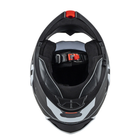 KASK MOTOCYKLOWY NZI COMBI 3 DUO METRIC BLACK RED MATT S