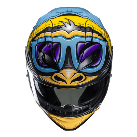 KASK MOTOCYKLOWY HJC F71 MONKEY DJ BLUE ORANGE M