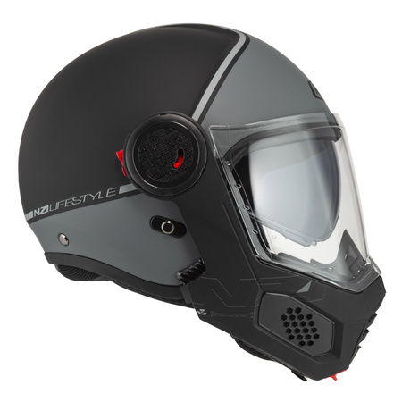 KASK MOTOCYKLOWY NZI MINIMOD DUO SMART BLACK ANTRACITE MATT S