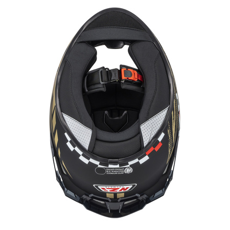 KASK MOTOCYKLOWY NZI TRENDY STREAM FLAG BLACK GOLD MATT XL