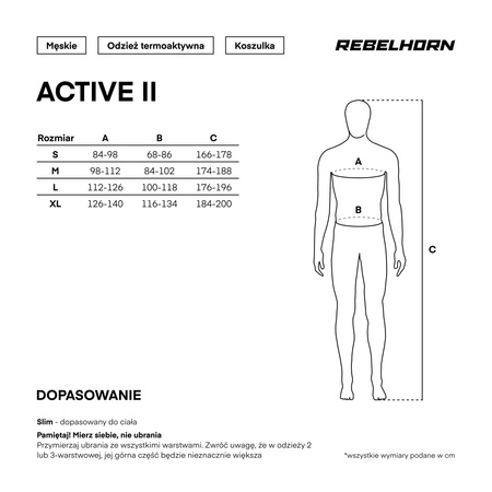 KOSZULKA TERMOAKTYWNA Z DŁUGIM RĘKAWEM REBELHORN ACTIVE 2 BLACK GREY L