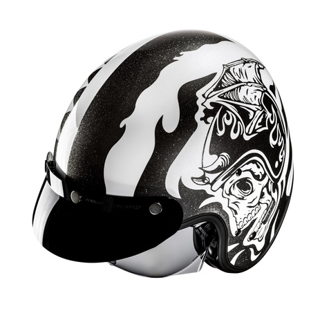 KASK MOTOCYKLOWY HJC V31 FLAME WHITE BLACK S
