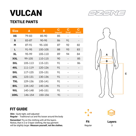 SPODNIE MOTOCYKLOWE TEKSTYLNE OZONE VULCAN BLACK 10XL