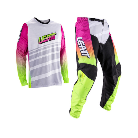 STRÓJ OFFROADOWY BLUZA I SPODNIE LEATT RIDE KIT MOTO 3.5 RETRO PINK L
