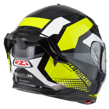 KASK MOTOCYKLOWY NZI GO RIDER STREAM DUO QUADRI BLACK GREY YELLOW S