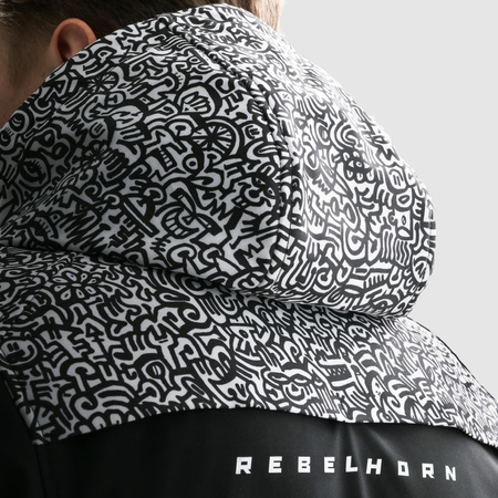 KURTKA MOTOCYKLOWA TEKSTYLNA REBELHORN SLASH NORIAKI BLACK WHITE SOFTSHELL S