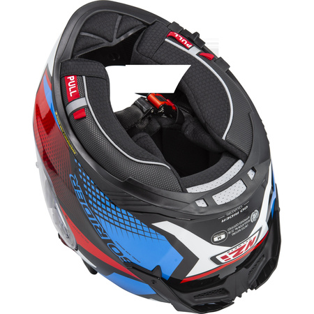 KASK MOTOCYKLOWY NZI GO RIDER STREAM DUO QUADRI BLACK RED BLUE S