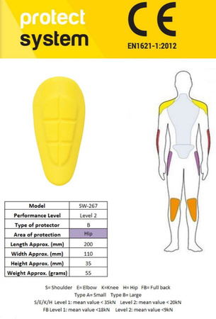 OCHRANIACZ BIODER PRO-TEC SW-267 YELLOW OS (2 SZTUKI)