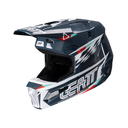 KASK MOTOCYKLOWY Z GOGLAMI LEATT KIT MOTO 3.5 BLUE XXL