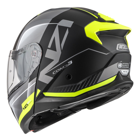 KASK MOTOCYKLOWY NZI COMBI 3 DUO ORBE BLACK ANTRACITE YELLOW MATT S