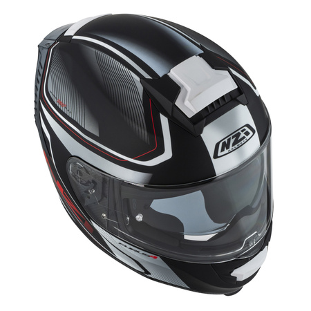 KASK MOTOCYKLOWY NZI EURUS 4 STREAM DUO CHARMANT BLACK WHITE TINTED S MATT S