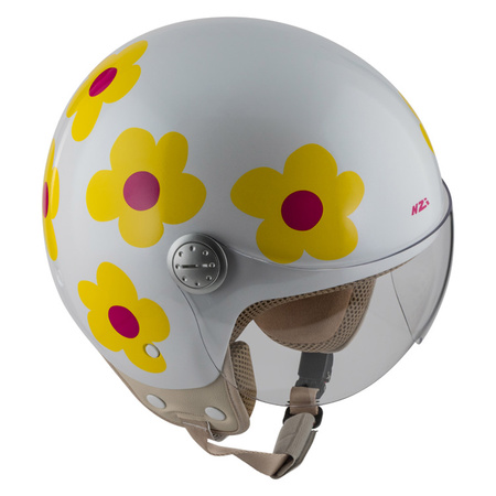 KASK MOTOCYKLOWY NZI PASARELA MARGARITAS NARANJA Y ROSA XS