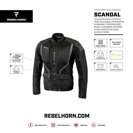 KURTKA TEKSTYLNA REBELHORN SCANDAL BLACK XS