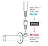 90150 Adapter do lusterka  gwint prawy Ø 8 mm na prawy Ø 10 mm