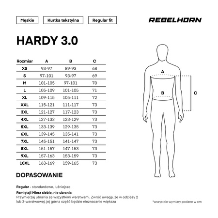 KURTKA MOTOCYKLOWA TEKSTYLNA REBELHORN HARDY 3.0 BLACK XS