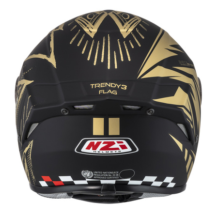 KASK MOTOCYKLOWY NZI TRENDY STREAM FLAG BLACK GOLD MATT XL