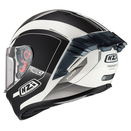 KASK MOTOCYKLOWY NZI TRENDY STREAM ELEGANCE WHITE BLACK TINTED S MATT M