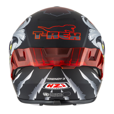 KASK MOTOCYKLOWY NZI TRENDY STREAM RAPTOR BLACK GREY RED S MATT M