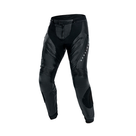 SPODNIE MOTOCYKLOWE SKÓRZANE REBELHORN VELOCE BLACK WHITE 50
