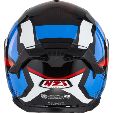 KASK MOTOCYKLOWY NZI GO RIDER STREAM DUO QUADRI BLACK RED BLUE S