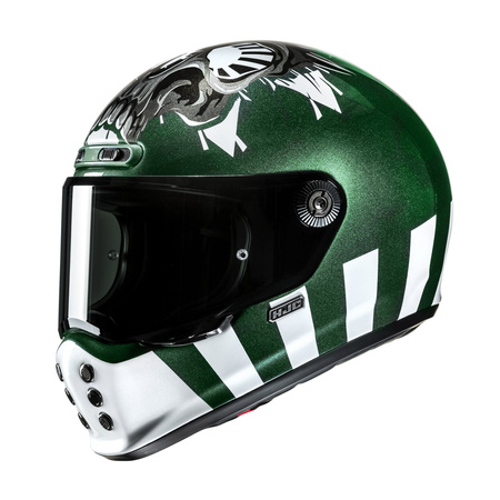 KASK MOTOCYKLOWY HJC V10 CRANIA GREEN WHITE M