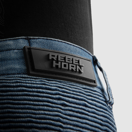 JEANSY MOTOCYKLOWE REBELHORN REVOLT WASHED BLUE MONOLAYER 28/32