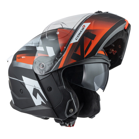 KASK MOTOCYKLOWY NZI COMBI 3 DUO METRIC BLACK RED MATT S