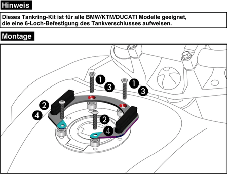 Ducati Multistrada 1200 (2015-2017)/1260 (2018-) Tank ring Lock it