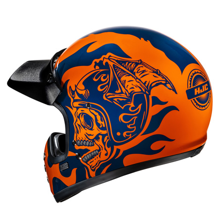 KASK MOTOCYKLOWY HJC V60 FLAME BLACK ORANGE M